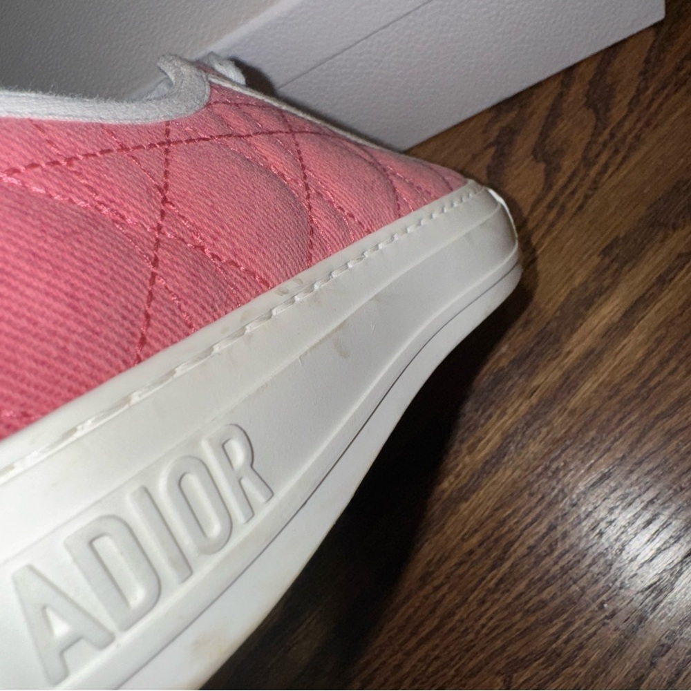 Size 9.5 Christian Dior Walk'n'Dior Canvas Sneakers Pink - Picture 9 of 14